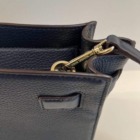 Michael Kors - Navy Leather & Faux Fur - Vintage Small Satchel / Crossbody Bag - Picture 10 of 11